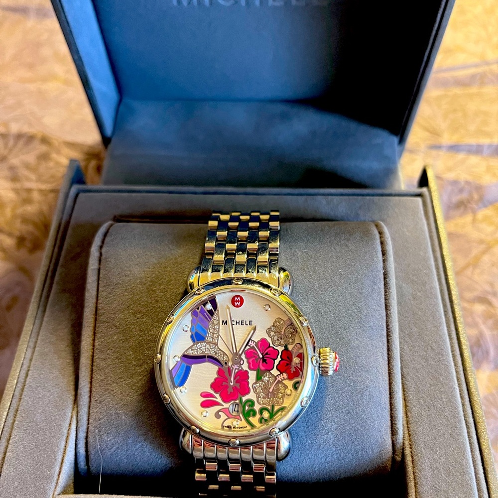 MICHELE CSX GARDEN PARTY DIAMOND HUMMINGBIRD WOMEN'S WATCH